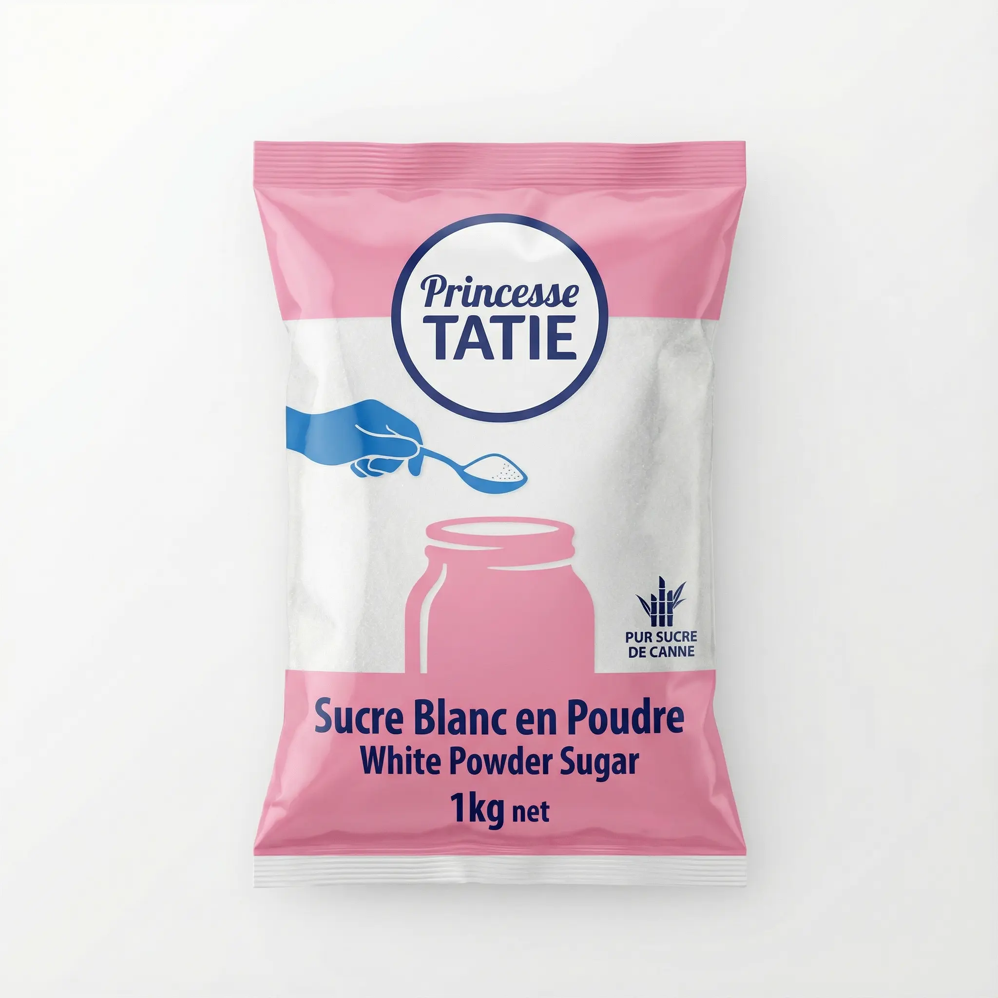 sachet de sucre blanc de canne pour recettes locales